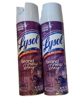NEW Lysol Disinfectant Spray 19 Oz  2 Pack  Lavender & Cotton Blossom  Calm